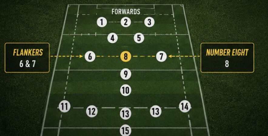 Difference Between Flanker and Number Eight For Rugby Back Row 