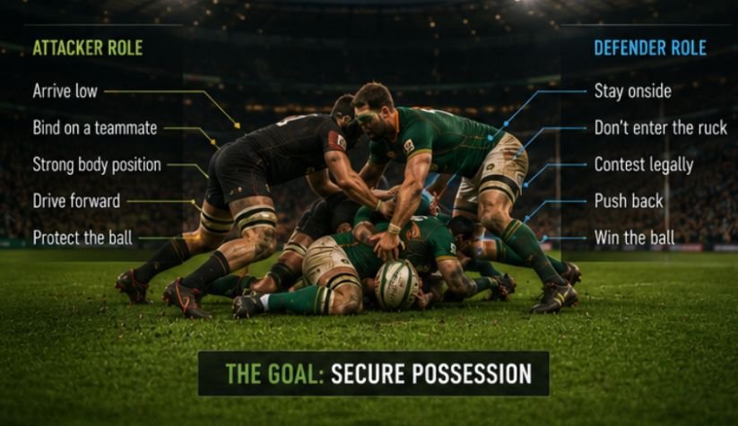 Tackled Player Holding Onto the Ball
